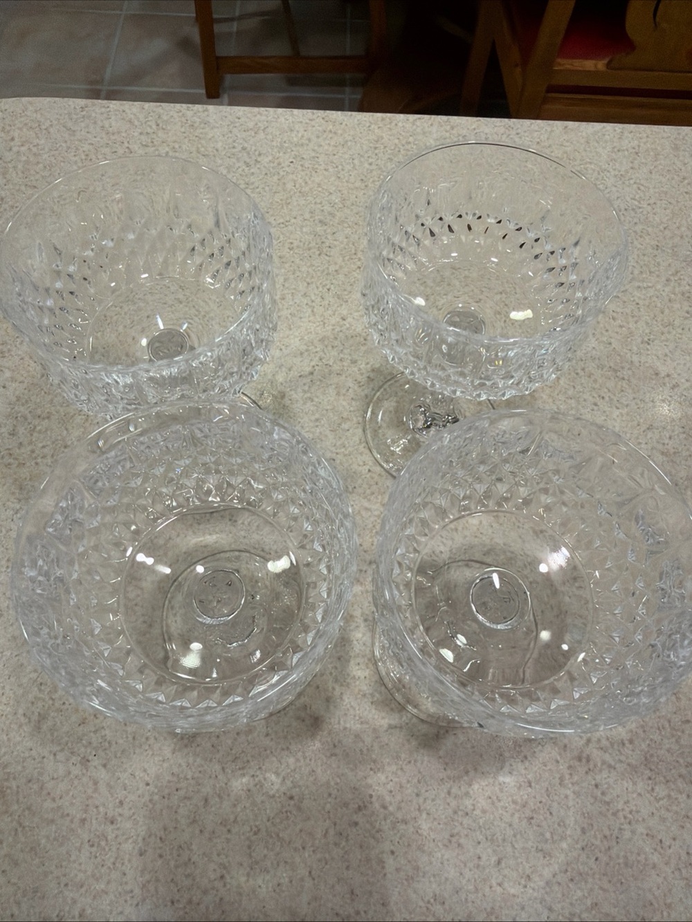 Vintage Cristal d’ Arques Crystal Cut Vintage Coupe Glasses - Clear Stemware Set - Picture 5 of 8